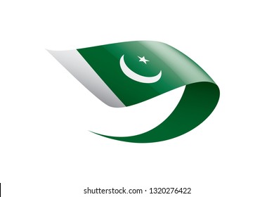 Pakistan flag, vector illustration on a white background