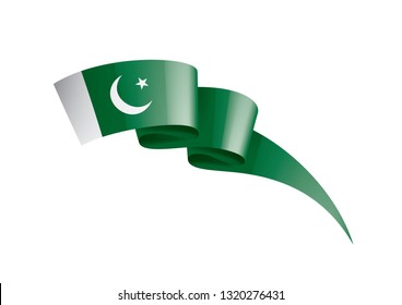 Pakistan flag, vector illustration on a white background