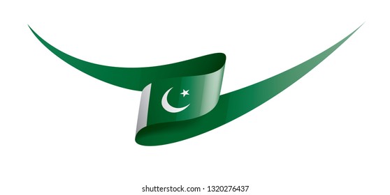 Pakistan flag, vector illustration on a white background