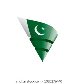 Pakistan flag, vector illustration on a white background