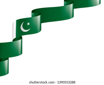 Pakistan flag, vector illustration on a white background