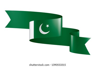 Pakistan flag, vector illustration on a white background