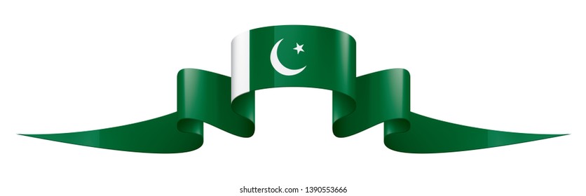 Pakistan flag, vector illustration on a white background