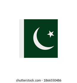 Pakistan flag vector square icon - illustration. Flag of Pakistan. Abstract concept, icon, square, button