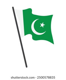 Pakistan flag waving vector design illustration with white background