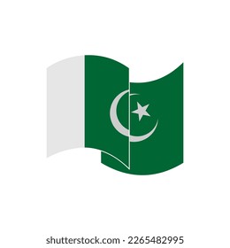 Juego de iconos de banderas de Pakistán, símbolo del vector del día de la independencia de Pakistán