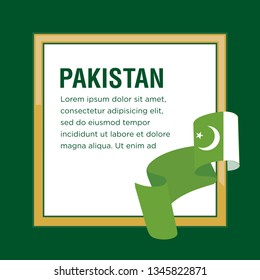 Pakistan Frame. Green Flag Theme. Vector Illustration. Template Image Design. Eps 08.