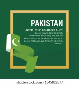 Pakistan Frame. Green Flag Theme. Vector Illustration. Template Image Design. Eps 08.