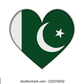 Pakistan heart flag vector illustration