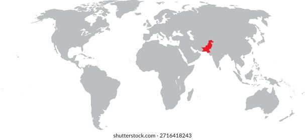 Pakistán destacado en el diseño del Vector del mapa mundial