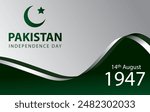 Pakistan independence day 14 august 1947 banner illustration.