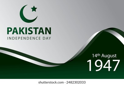 Día de la Independencia de Pakistán 14 de agosto de 1947 Ilustración de Anuncio.