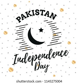 Pakistan Independence day. 14th august. Vector typography.