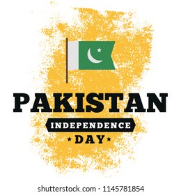 Pakistan Independence day. 14th august. Vector typography.