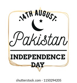 Pakistan Independence day. 14th august. Vector typography.