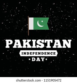 Pakistan Independence day. 14th august. Vector typography.