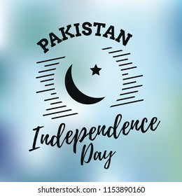 Pakistan Independence day. 14th august. Vector typography.