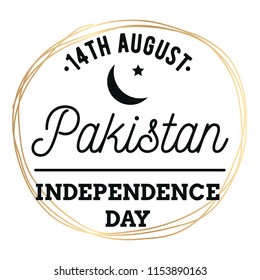 Pakistan Independence day. 14th august. Vector typography.