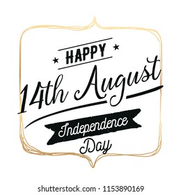 Pakistan Independence day. 14th august. Vector typography.