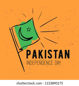 Pakistan Independence day. 14th august. Vector typography.