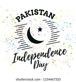 Pakistan Independence day. 14th august. Vector typography.