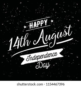Pakistan Independence day. 14th august. Vector typography.