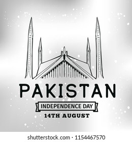 Pakistan Independence day. 14th august. Vector typography.