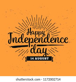Pakistan Independence day. 14th august. Vector typography.