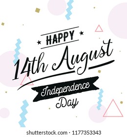 Pakistan Independence day. 14th august. Vector typography.