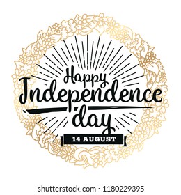 Pakistan Independence day. 14th august. Vector typography.