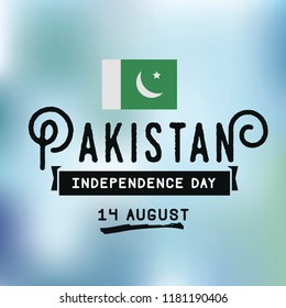 Pakistan Independence day. 14th august. Vector typography.