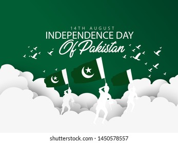 Pakistan Independence Day, 14th of August, with creative design illustration.