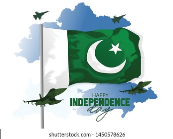 Pakistan Independence Day, 14th of August, with creative design illustration.