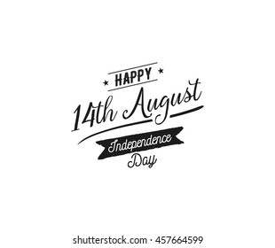 Pakistan Independence day, 14th august. Vector typographic background, emblem, logo or badge. Usable for greeting cards, print, t-shirts, posters and banners.