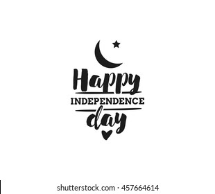 Pakistan Independence day, 14th august. Vector typographic background, emblem, logo or badge. Usable for greeting cards, print, t-shirts, posters and banners.