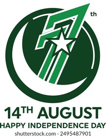 Pakistan Independence day celebration identity, which gives your post or artwork a unique style to express your work.