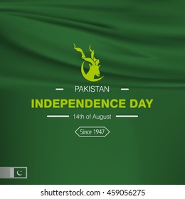 Pakistan Independence Day Creative label design