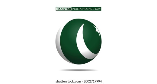 Pakistan Independence Day design with Pakistan ball flag design. Good template for Pakistan National Day or Pakistan sport design.