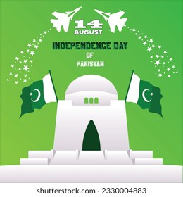Día de la Independencia de Pakistán con bandera