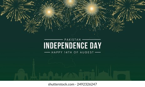 pakistan independence day. happy 14th of august vector illustrator