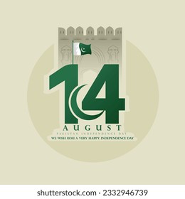 pakistan independence day illustration with white background.