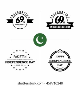 Pakistan independence day label design