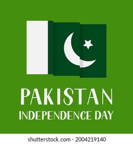 Pakistan Independence Day Lettering Flag National Stock Vector (Royalty ...