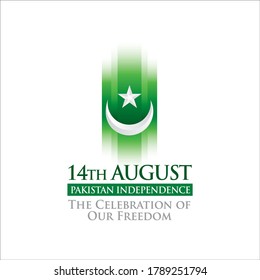 Pakistan independence day logo, 14th August celebration symbol, Vector illustration