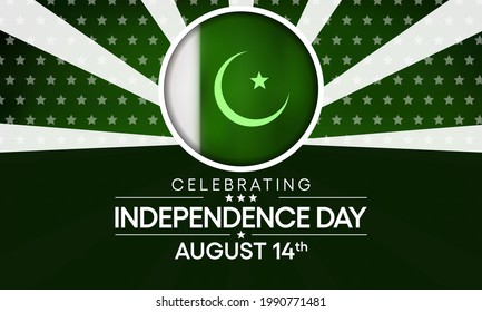 Pakistan Independence day is observed every year on August 14, It marks the anniversary of the partition of the subcontinent into two countries, India and Pakistan. Vector illustration