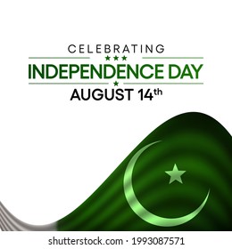 Pakistan Independence day is observed every year on August 14, It marks the anniversary of the partition of the subcontinent into two countries, India and Pakistan. Vector illustration