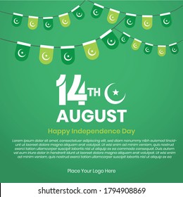 Pakistan Independence Day post for social media facebook. Pakistan day Celebration post for instagram