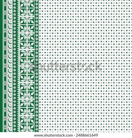 Pakistan Independence day seamless pattern kurti