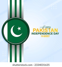 Pakistan independence day template vector. Happy 14 August Pakistan independence day template, banner, concept vector.