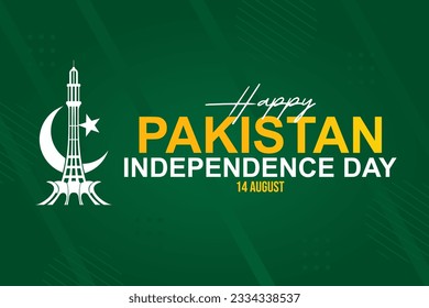 Pakistan independence day template vector. Happy 14 August Pakistan independence day template, banner, concept vector.